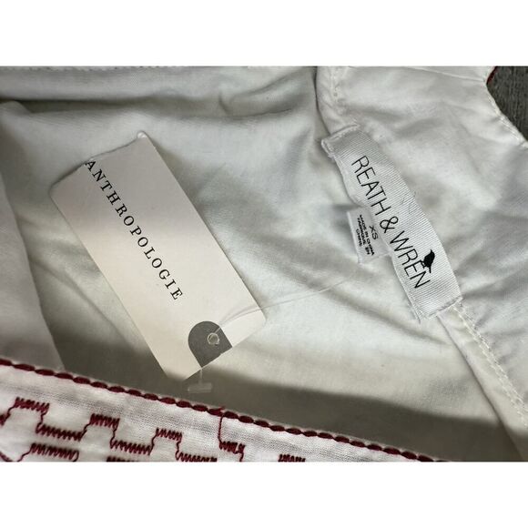NWT Anthropologie Reathβ& Wren Embroidered Tank Top XS White/Red - Picture 10 of 11